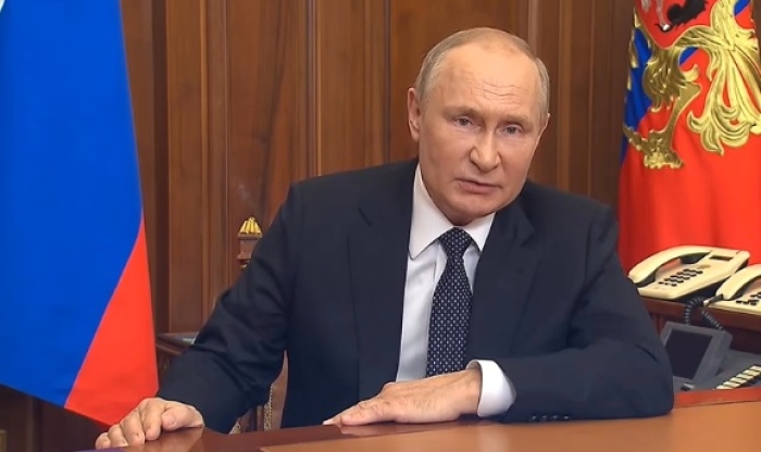 Putin’s speech was aired on Wednesday morning. (Screengrab)
