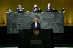  President Joe Biden addresses the 77th session of the United Nations General Assembly at the UN headquarters in New York City on September 21, 2022. (Photo by TIMOTHY A. CLARY/AFP via Getty Images)