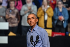 Former US President Barack Obama participates in a rally in support of Democratic US Senate candidate John Fetterman in Philadelphia, Pennsylvania, on November 5, 2022. (Photo by ED JONES/AFP via Getty Images)